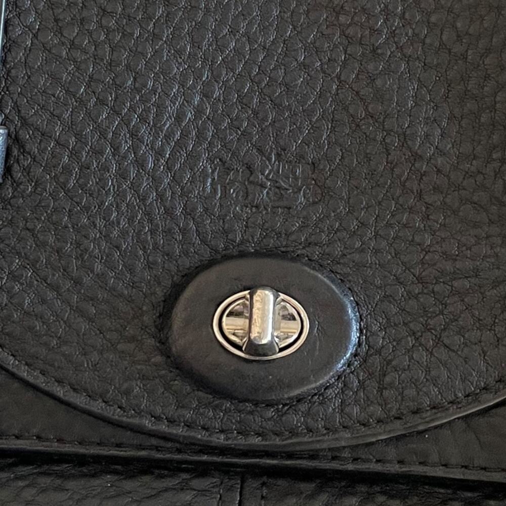 Coach Pebbled Black Leather Shoulder Bag - Picture 2 of 15